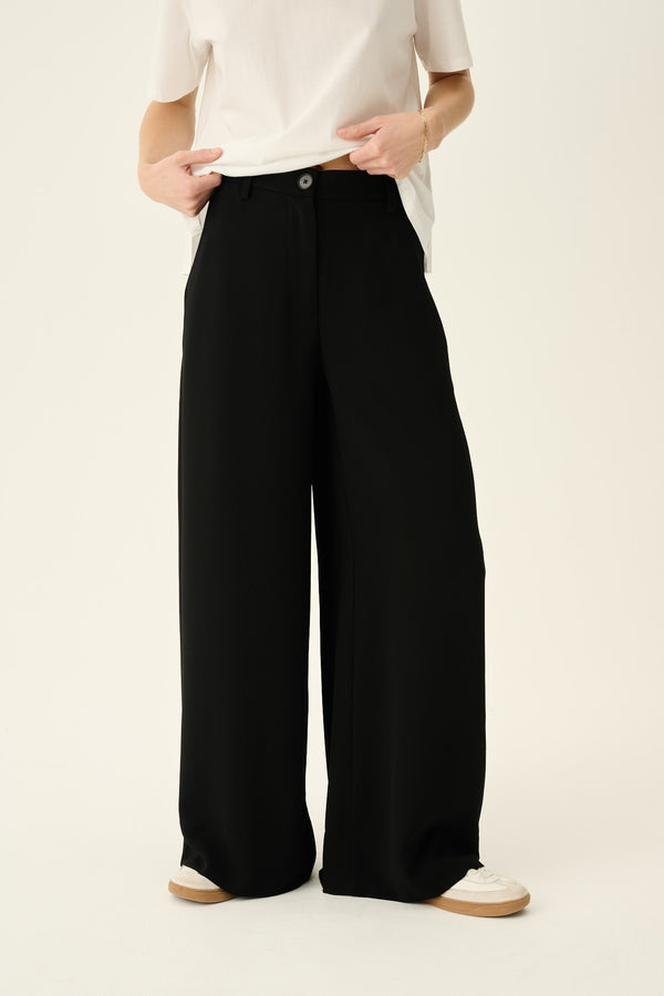 Rue de Tokyo PAPINA RECYCLED HEAVY CREPE Pants BLACK