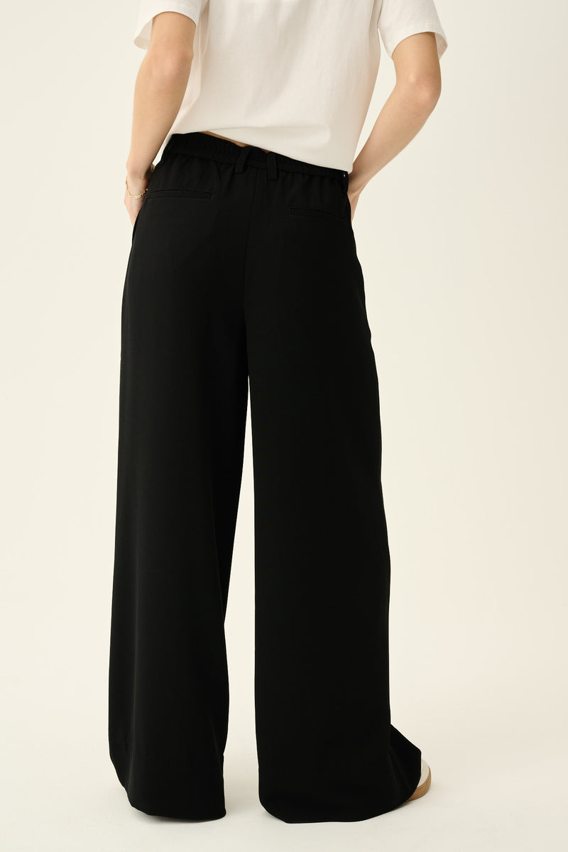 Rue de Tokyo PAPINA RECYCLED HEAVY CREPE Pants BLACK