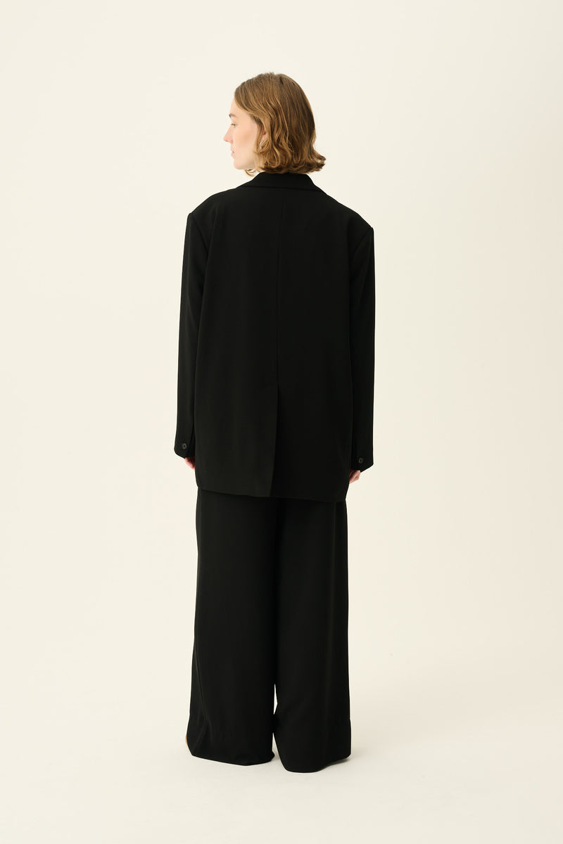 Rue de Tokyo PAPINA RECYCLED HEAVY CREPE Pants BLACK