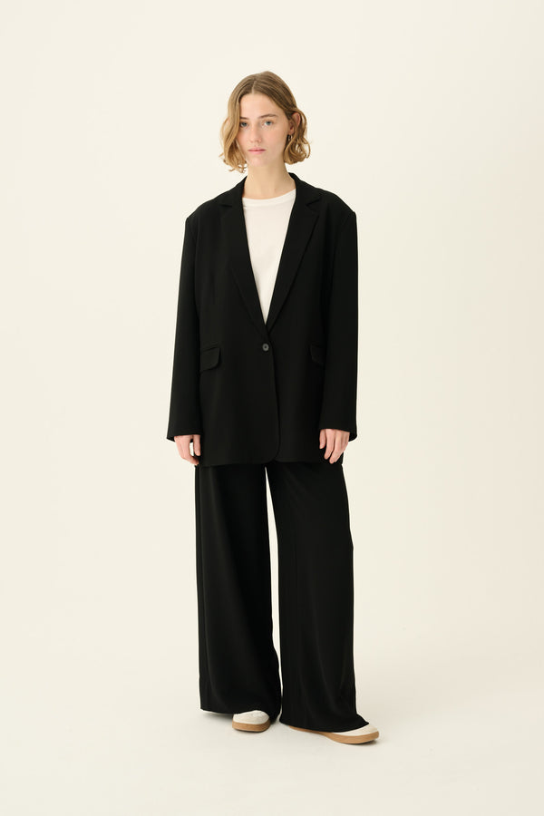 Rue de Tokyo PAPINA RECYCLED HEAVY CREPE Pants BLACK