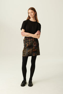 Rue de Tokyo PAPOLE TAPESTRY WOOL SKIRTS SOFT BLACK