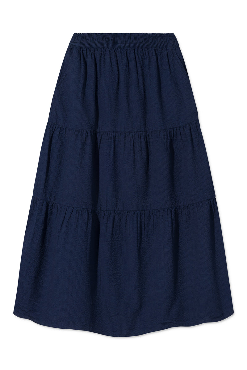 Rue de Tokyo PAPRIKA SKIRT BLEACHED INDIGO SKIRTS