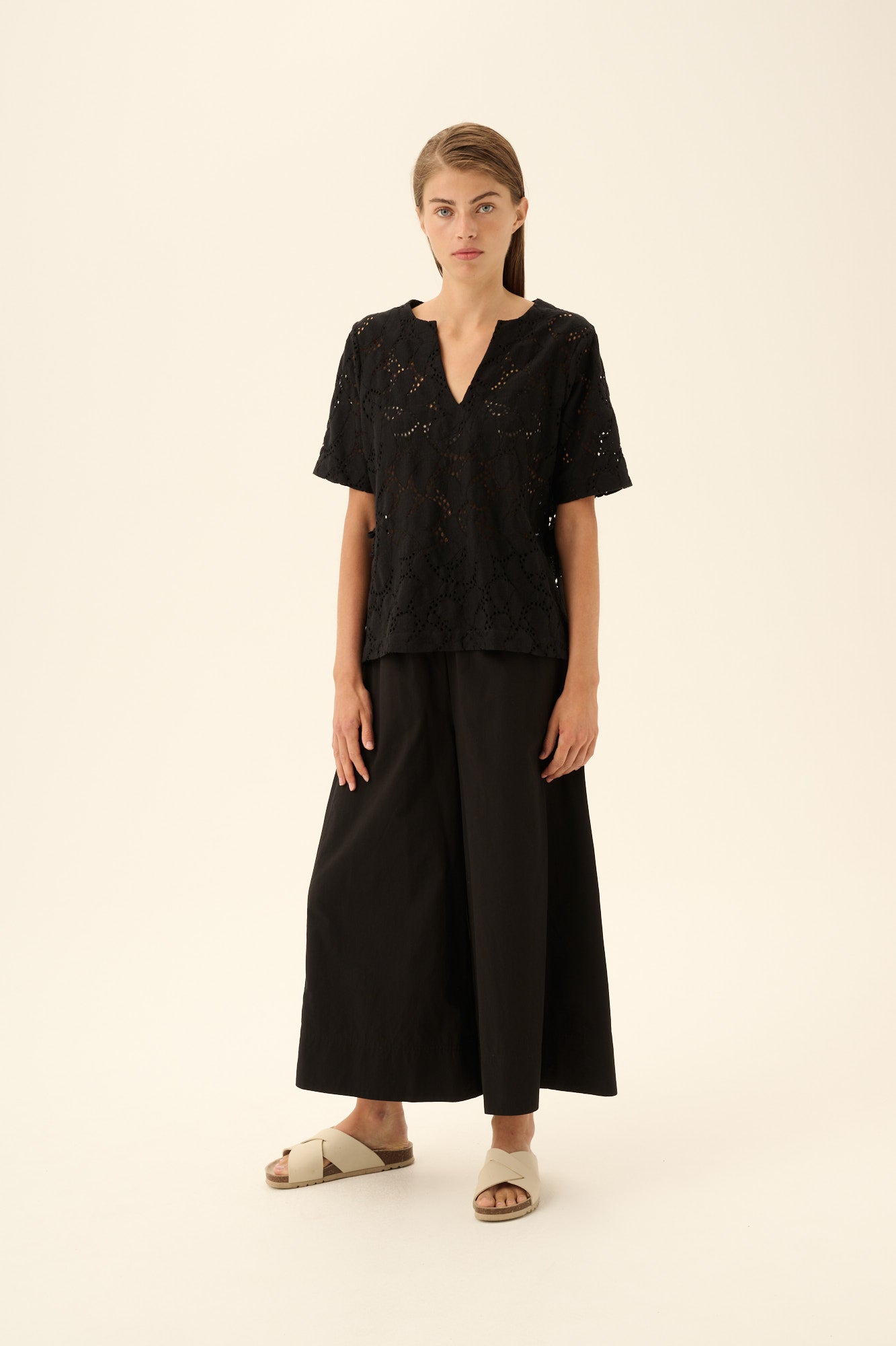 Rue de Tokyo PARMIDA MODAL POPLIN Pants BLACK