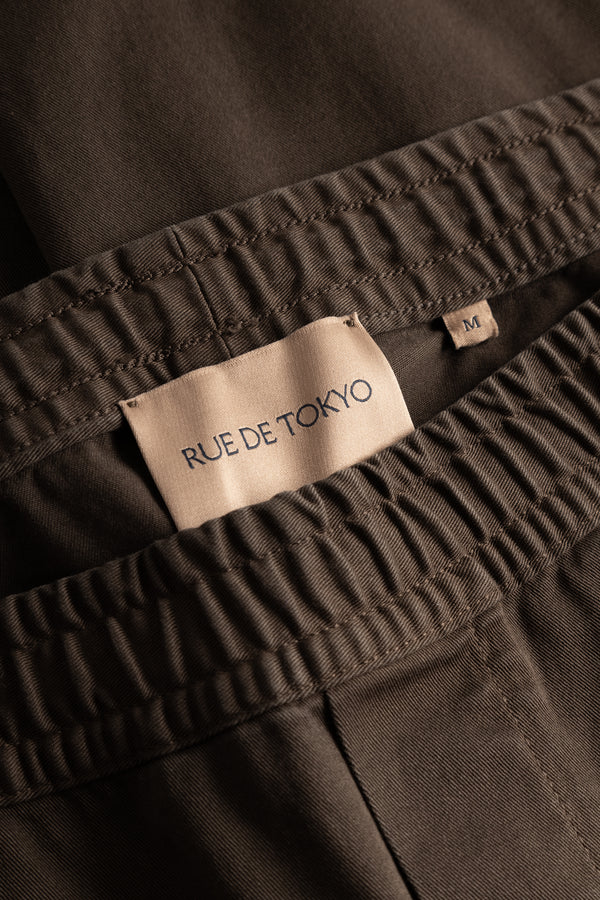 Rue de Tokyo PASCAL GARMENT DYED TWILL PANTS SCORCHED BROWN