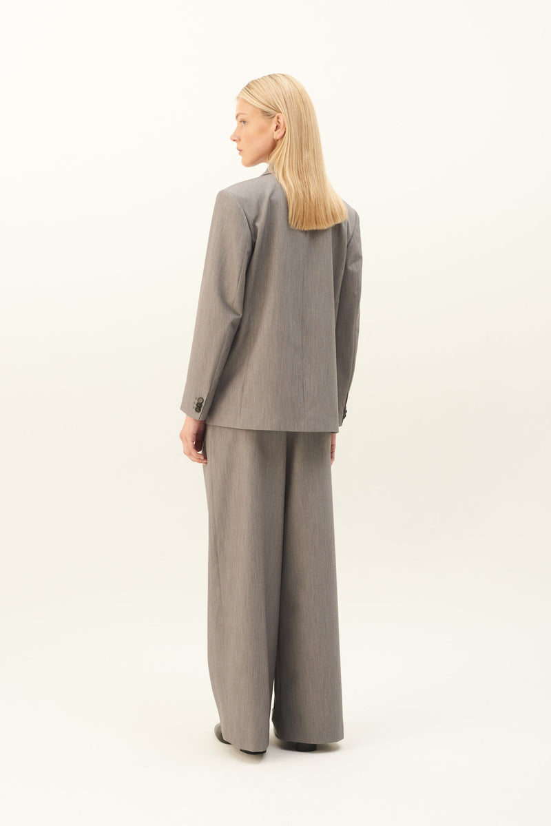 Rue de Tokyo PAULLETTA SOLID TAILORING PANTS LIGHT GRAY