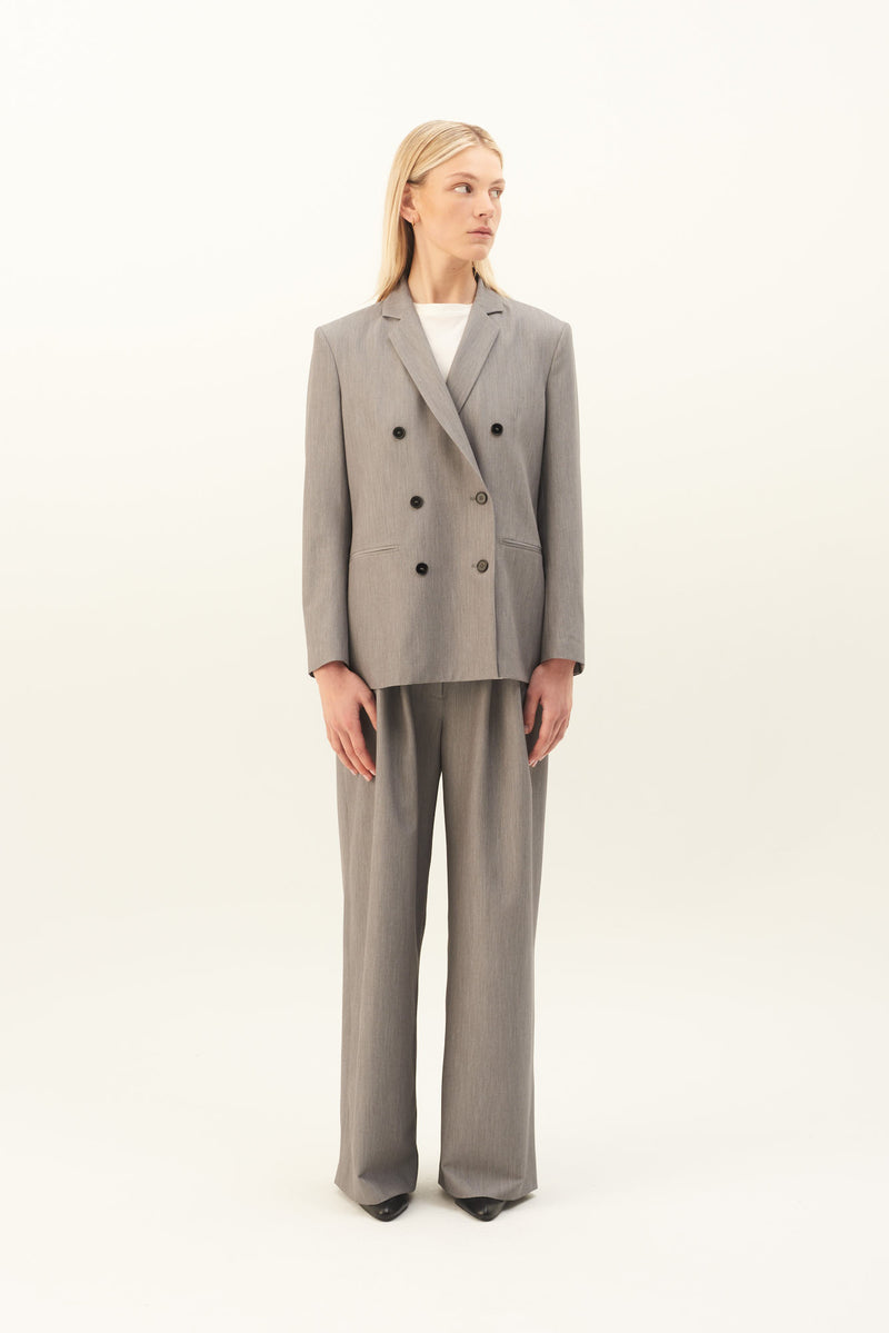 Rue de Tokyo PAULLETTA SOLID TAILORING PANTS LIGHT GRAY