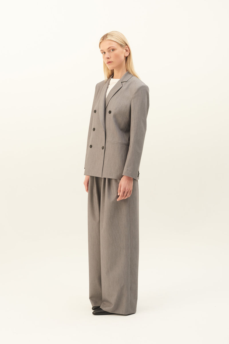 Rue de Tokyo PAULLETTA SOLID TAILORING PANTS LIGHT GRAY