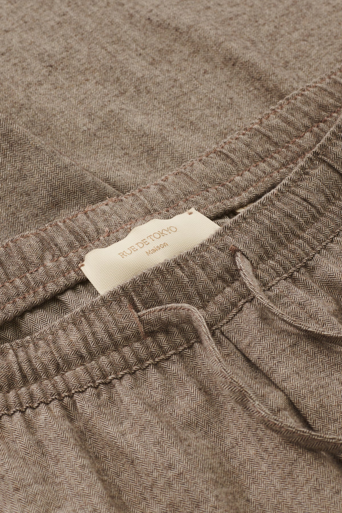 Rue de Tokyo PAXTON - MAISON VENICE TWILL Pants TAUPE HERRINGBONE