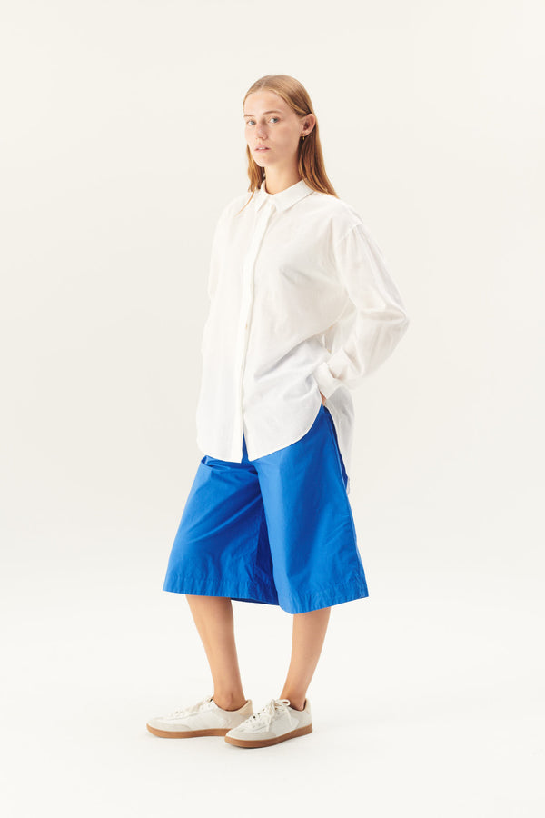 Rue de Tokyo PECHE ORGANIC GARMENT DYED POPLIN SHORTS LAPIS BLUE