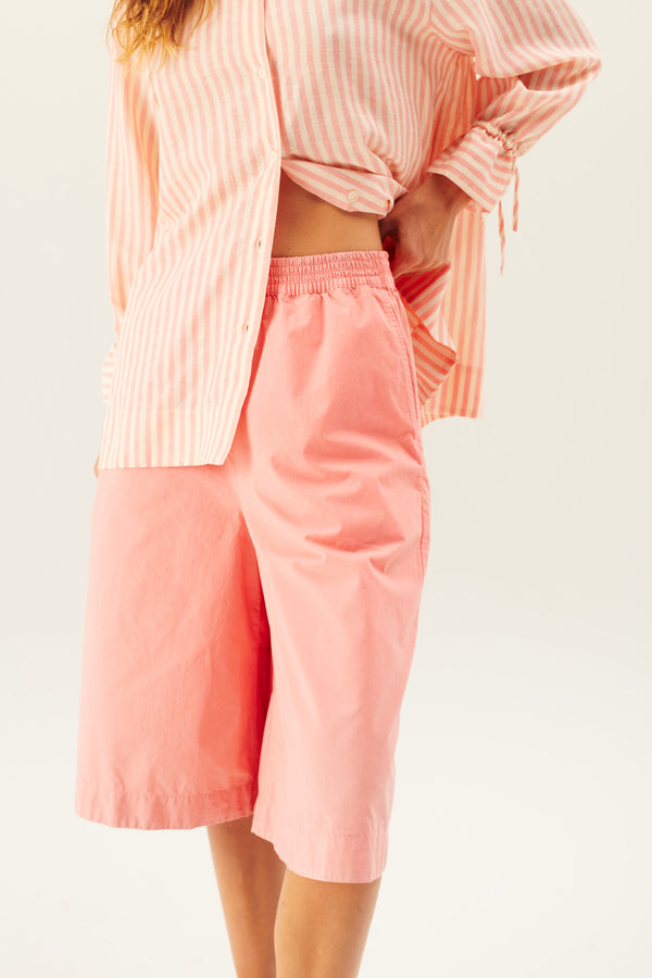 Rue de Tokyo PECHE ORGANIC GARMENT DYED POPLIN SHORTS PEACH PINK
