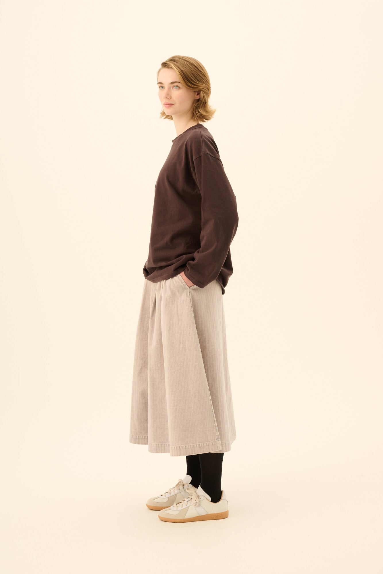 Rue de Tokyo PEN FADED HERRINGBONE Skirts ICY LAVENDER