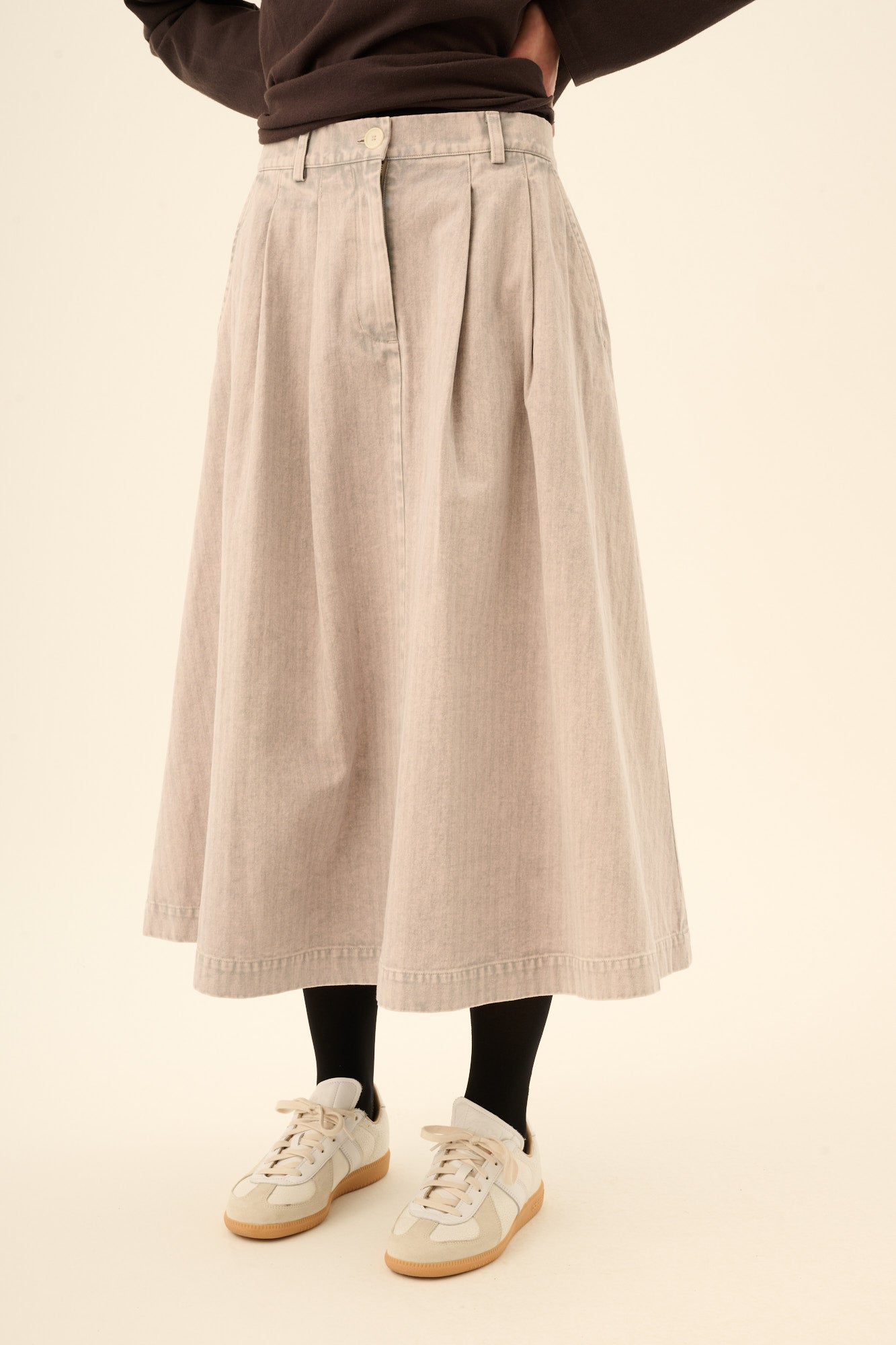 Rue de Tokyo PEN FADED HERRINGBONE Skirts ICY LAVENDER