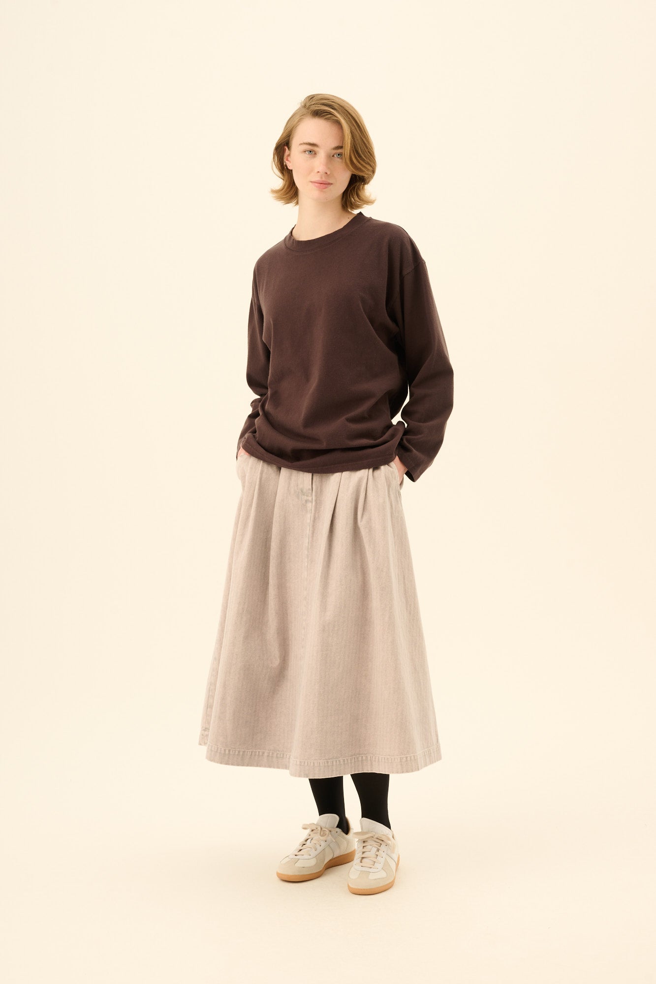 Rue de Tokyo PEN FADED HERRINGBONE Skirts ICY LAVENDER