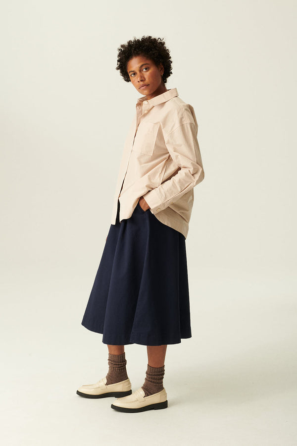 Rue de Tokyo PEN GARMENT DYED TWILL SKIRTS DARK NAVY