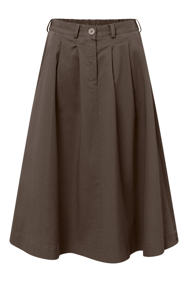 Rue de Tokyo PEN GARMENT DYED TWILL SKIRTS SCORCHED BROWN