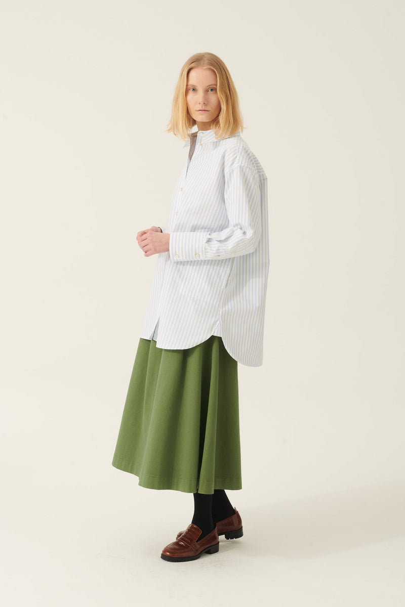 Rue de Tokyo PEN GARMENT DYED TWILL SKIRTS DILL GREEN