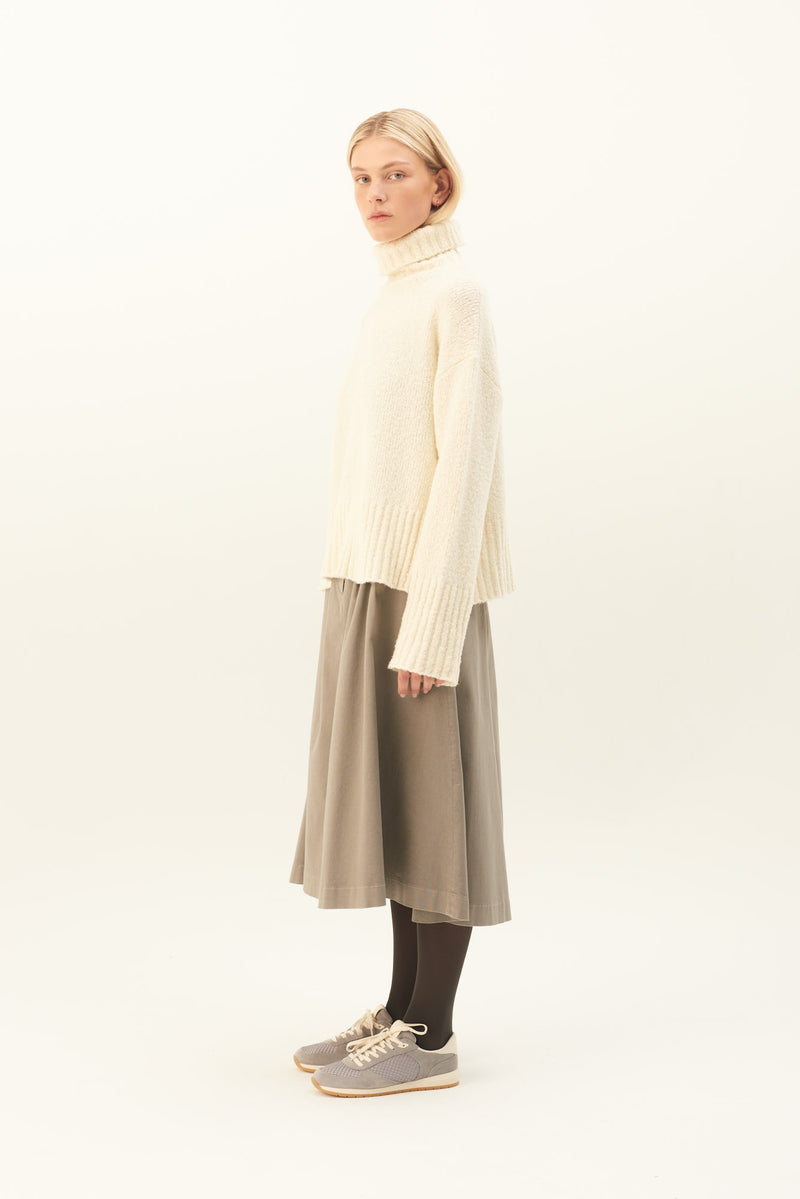 Rue de Tokyo PEN GARMENT DYED TWILL SKIRTS ELEPHANT GREY