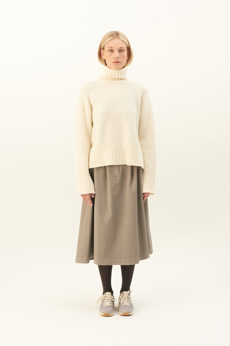 Rue de Tokyo PEN GARMENT DYED TWILL SKIRTS ELEPHANT GREY