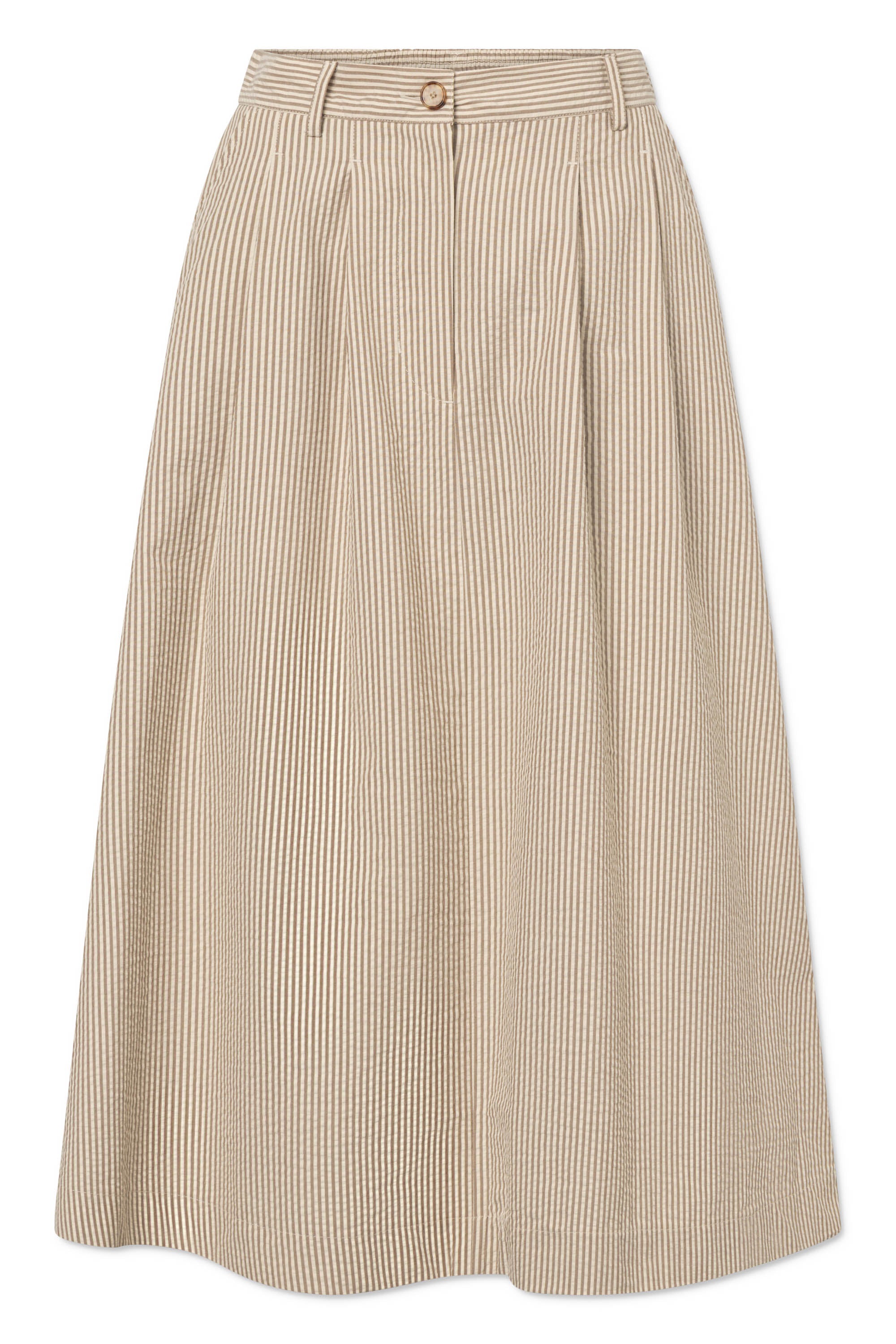 Rue de Tokyo PEN HEAVY SEERSUCKER STR Skirts BROWN STRIPE