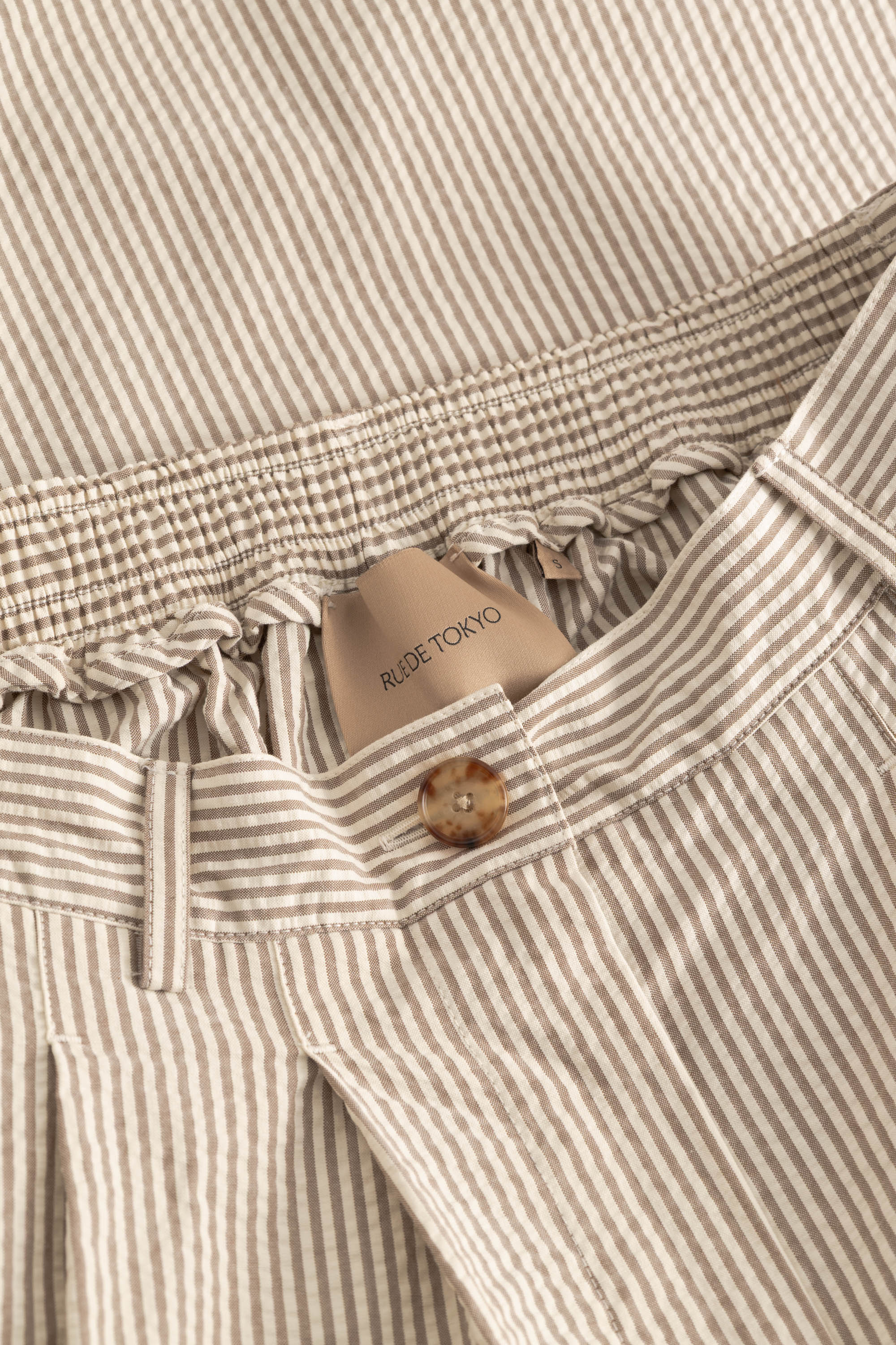 Rue de Tokyo PEN HEAVY SEERSUCKER STR Skirts BROWN STRIPE