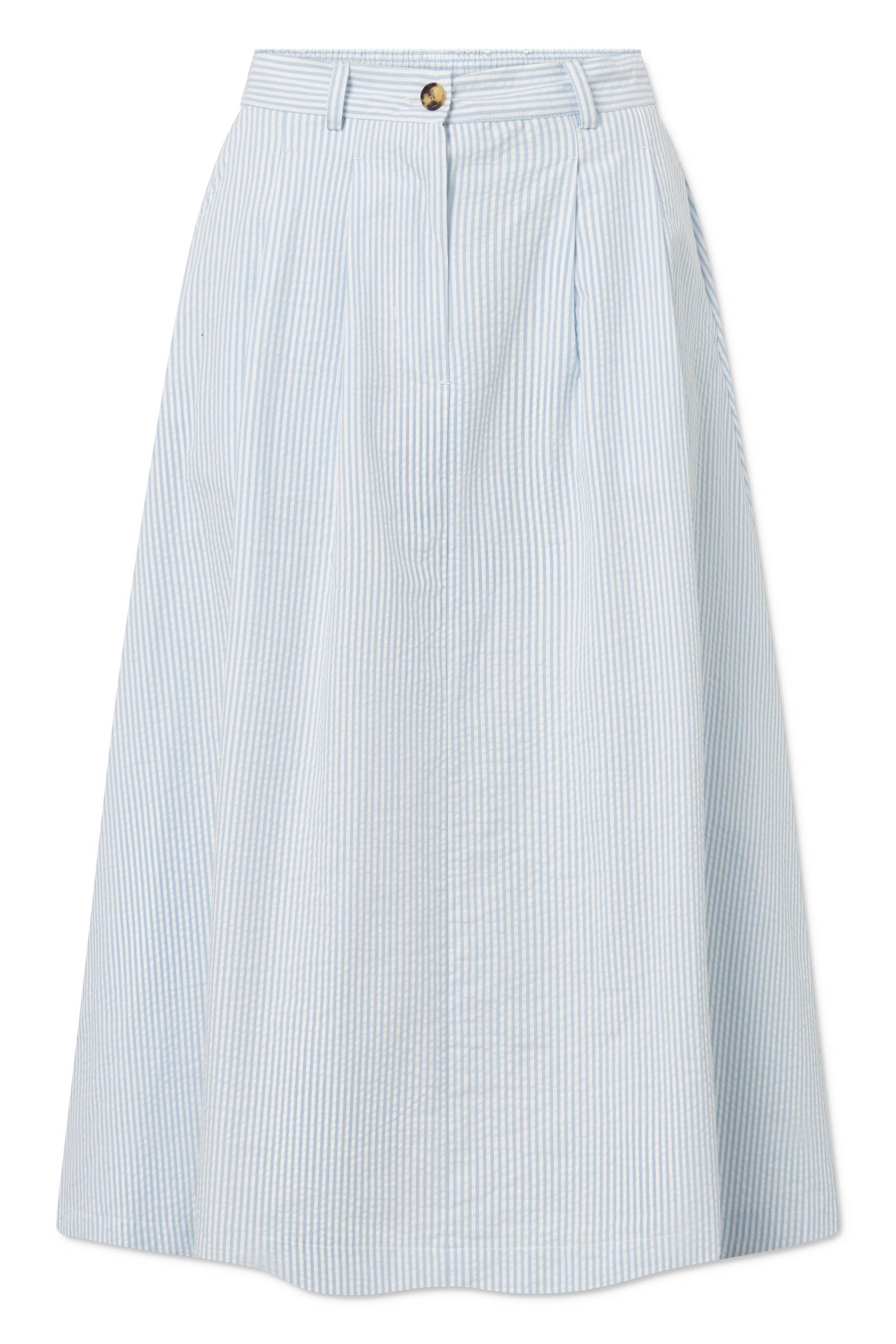 Rue de Tokyo PEN HEAVY SEERSUCKER STR Skirts LIGHT BLUE STRIPE