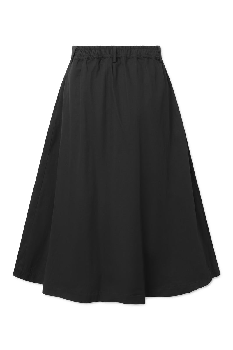 Rue de Tokyo PEN MOOMIN COTTON TWILL SKIRTS BLACK WHITE EMBROIDERY