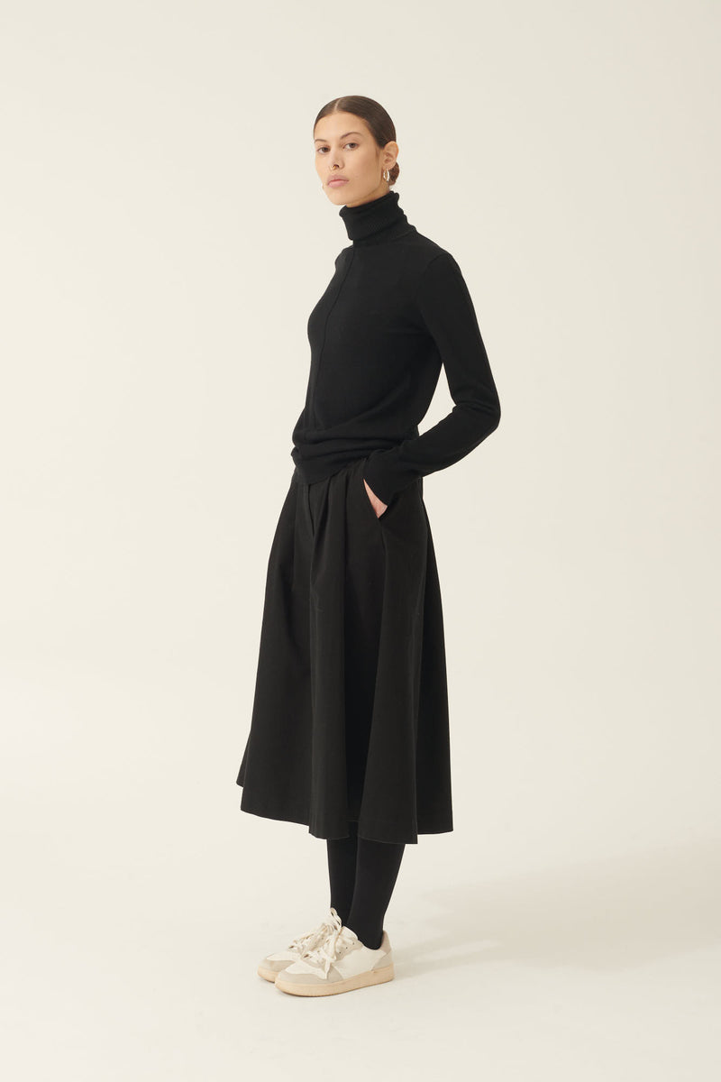 Rue de Tokyo PEN PRE DYED TWILL SKIRTS BLACK