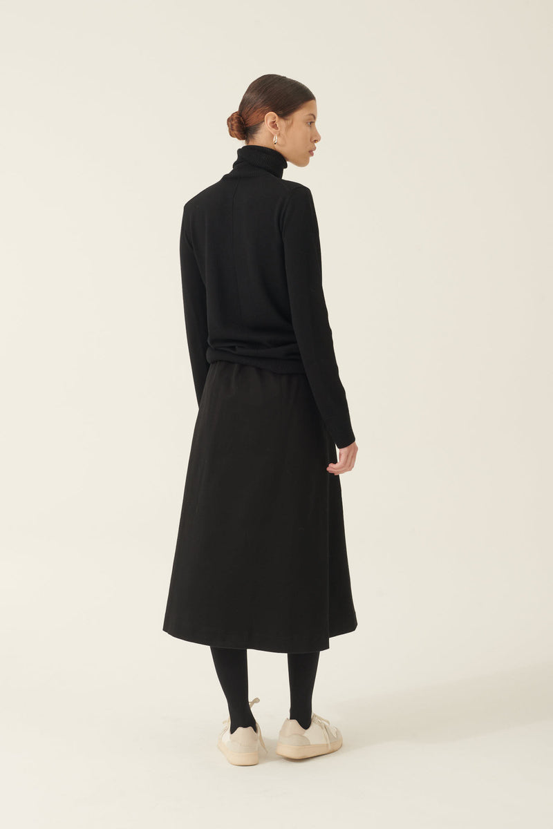 Rue de Tokyo PEN PRE DYED TWILL SKIRTS BLACK