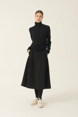 Rue de Tokyo PEN PRE DYED TWILL SKIRTS BLACK