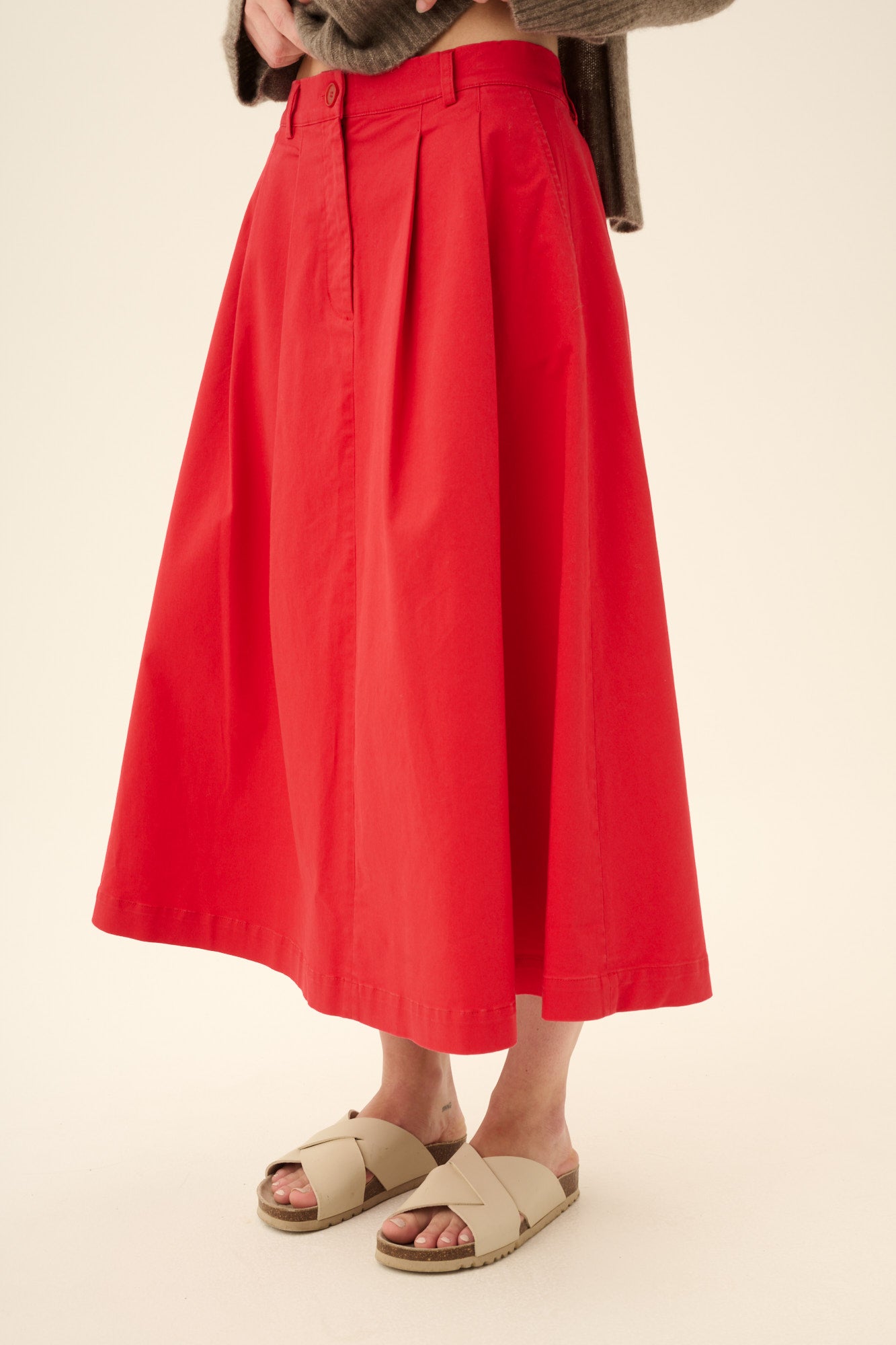 Rue de Tokyo PEN TWILL Skirts BITTERSWEET RED