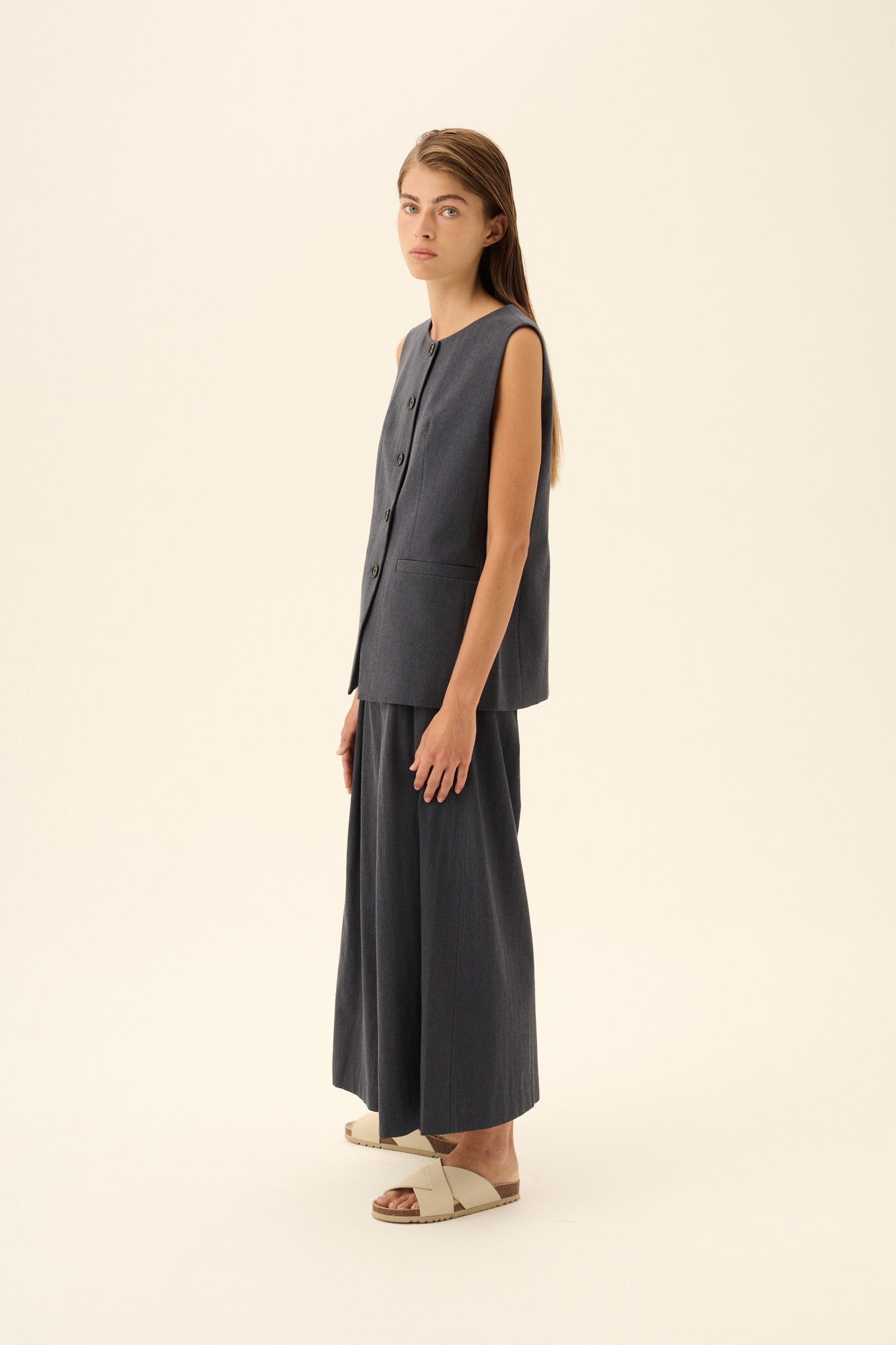 Rue de Tokyo PERLE TAILORING Pants DARK GREY