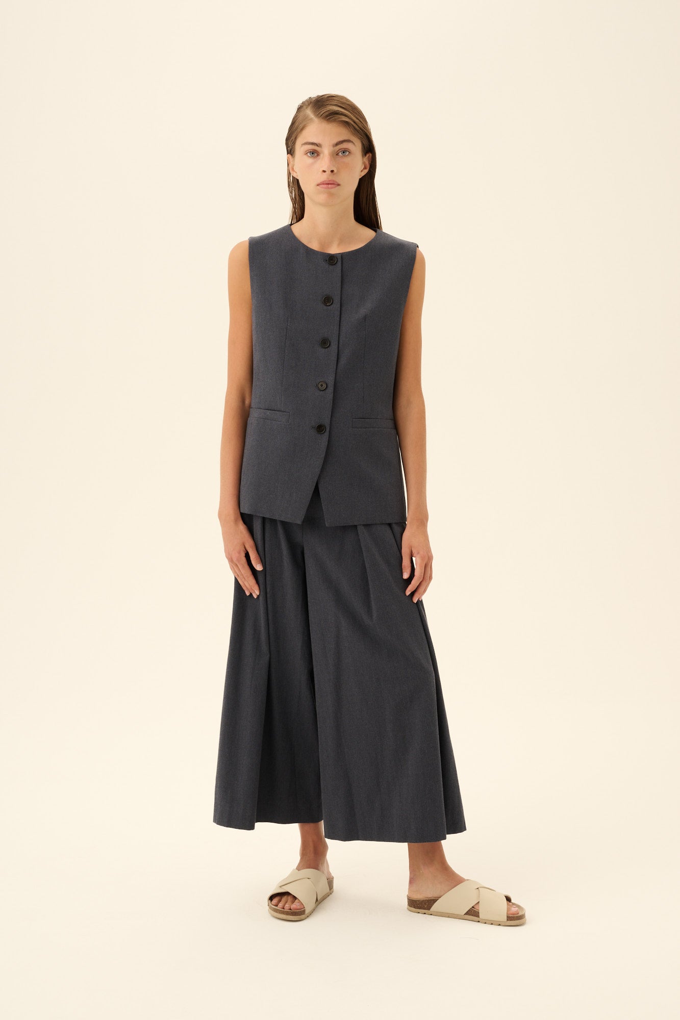 Rue de Tokyo PERLE TAILORING Pants DARK GREY