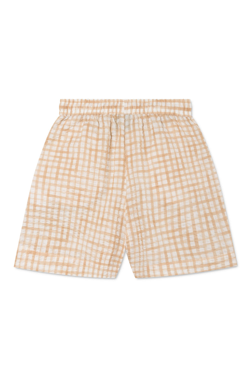 Rue de Tokyo PETRI SHORTS BEIGE/WHITE CHECK PANTS BEIGE/WHITE CHECK