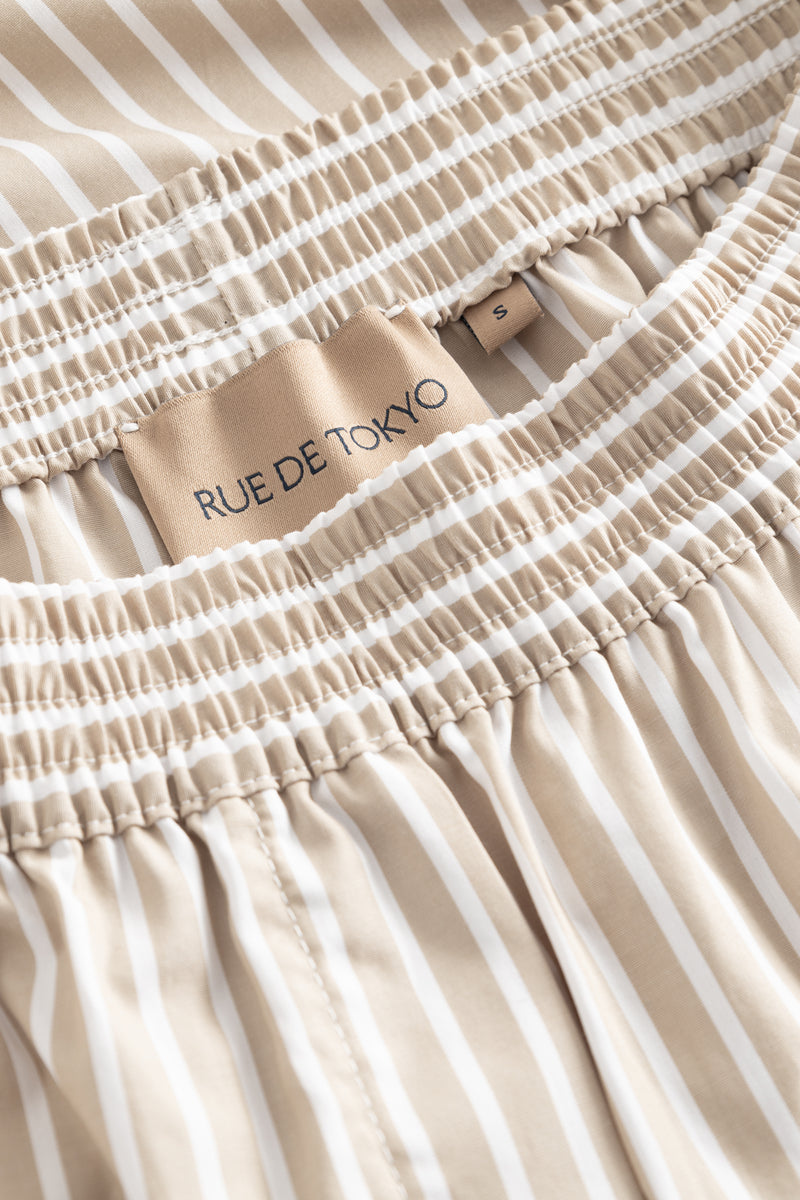 Rue de Tokyo PETRI VENICE SUNBLEACHED STRIPE SHORTS WARM SAND