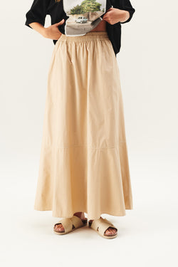 Rue de Tokyo PETULA ORGANIC GARMENT DYED POPLIN SKIRTS BEIGE