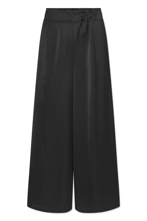 Rue de Tokyo PHILLIE HEAVY VISCOSE SATIN PANTS BLACK