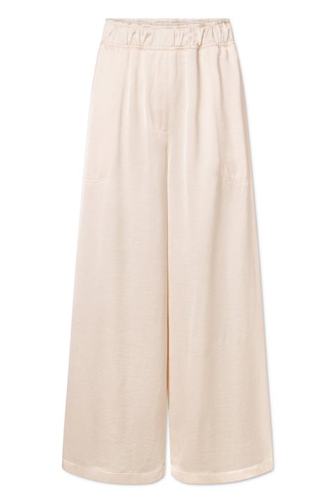 Rue de Tokyo PHILLIE HEAVY VISCOSE SATIN PANTS OFF WHITE