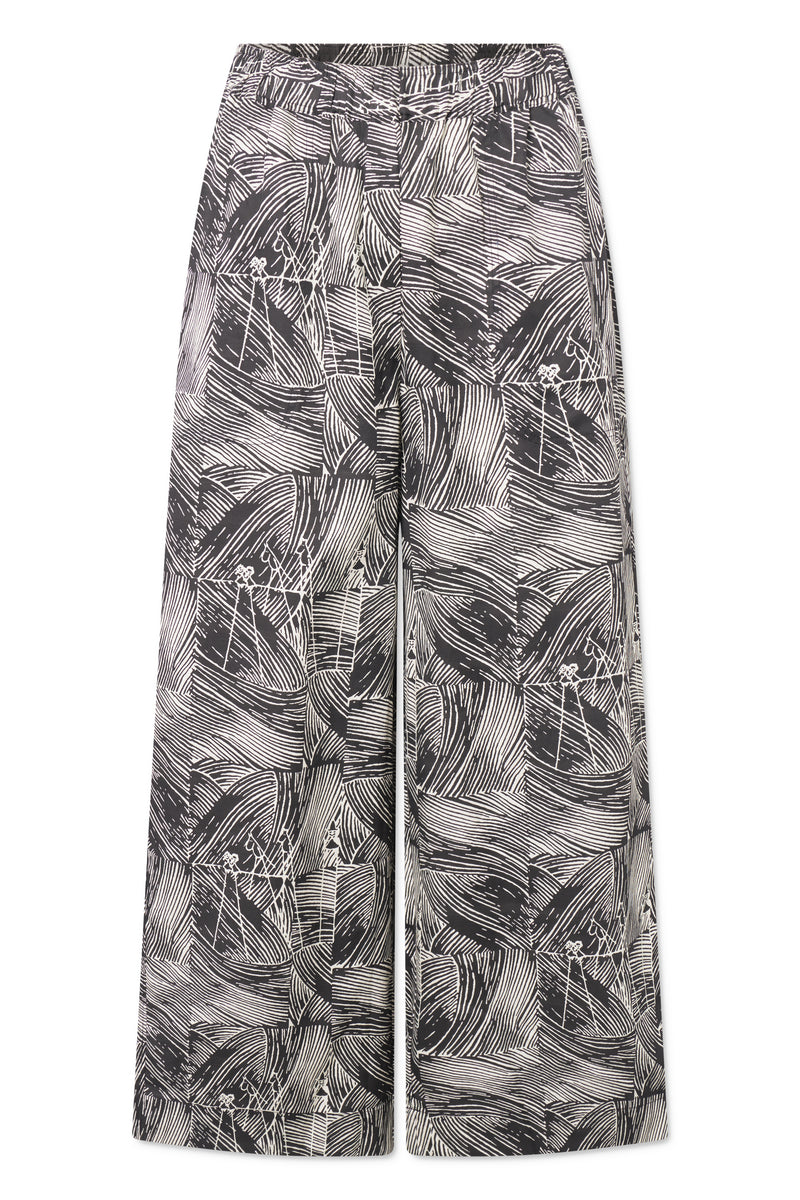 Rue de Tokyo PHILLIE MOOMIN TENCEL PANTS DARK GREY LIGHT GREY