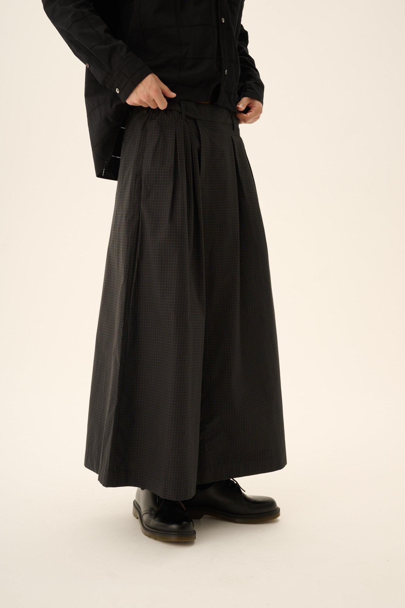 Rue de Tokyo PHILLO CHECKED COTTON Pants NAVY