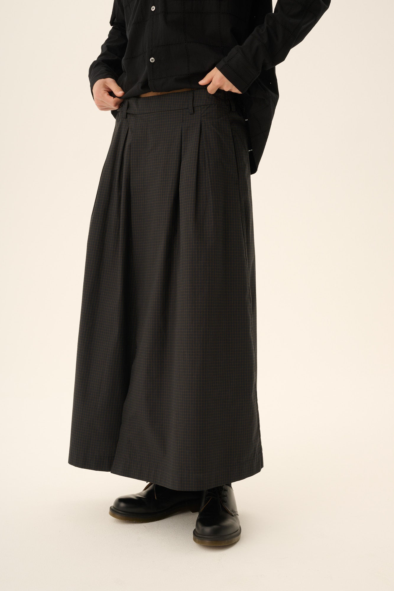 Rue de Tokyo PHILLO CHECKED COTTON Pants NAVY