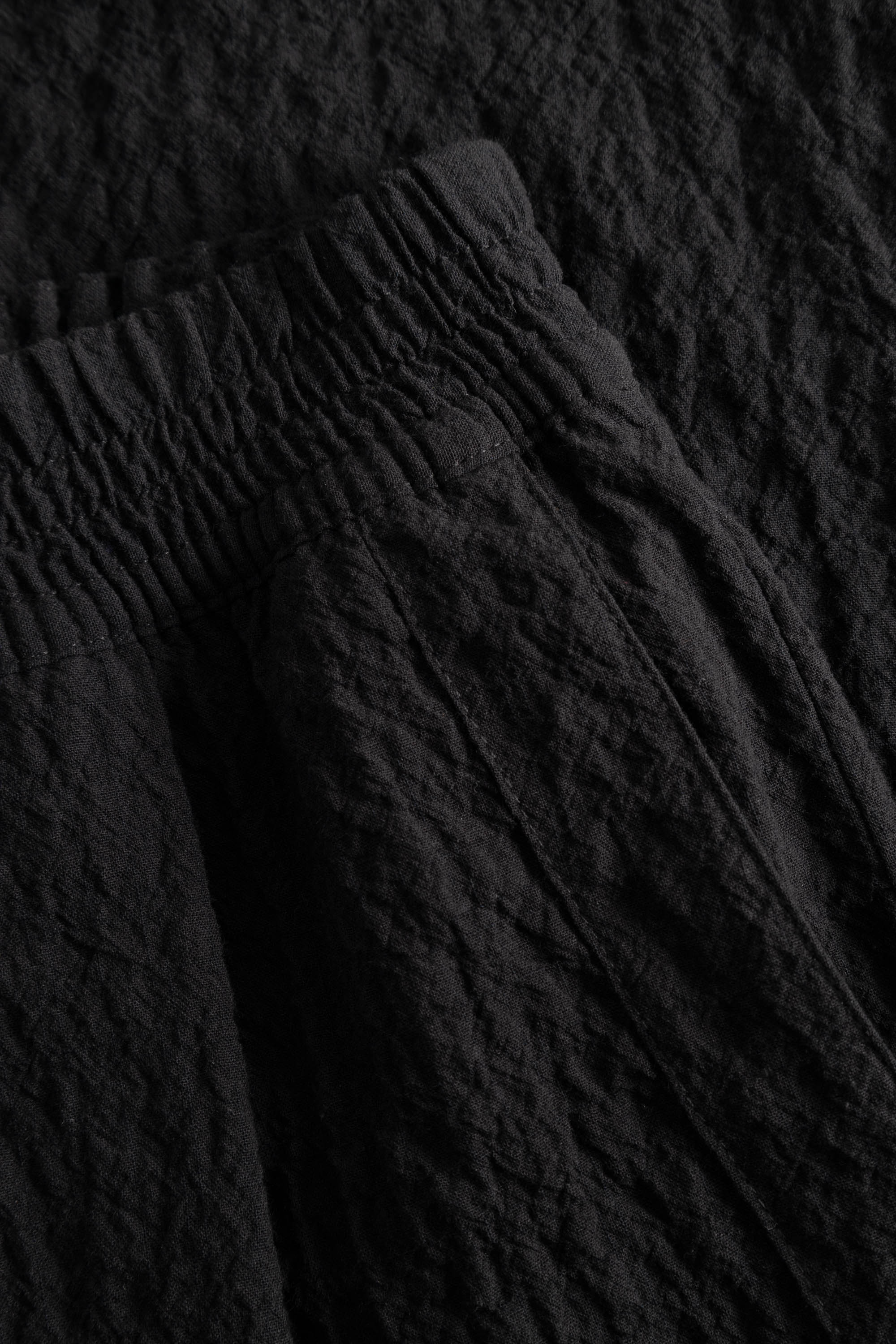 Rue de Tokyo PIA CRUSHED COTTON Pants BLACK