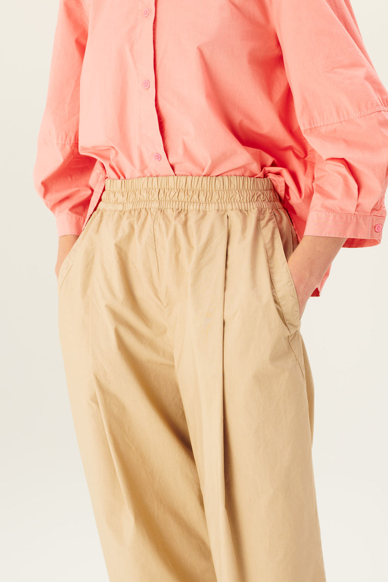 Rue de Tokyo PIA ORGANIC GARMENT DYED POPLIN PANTS BEIGE