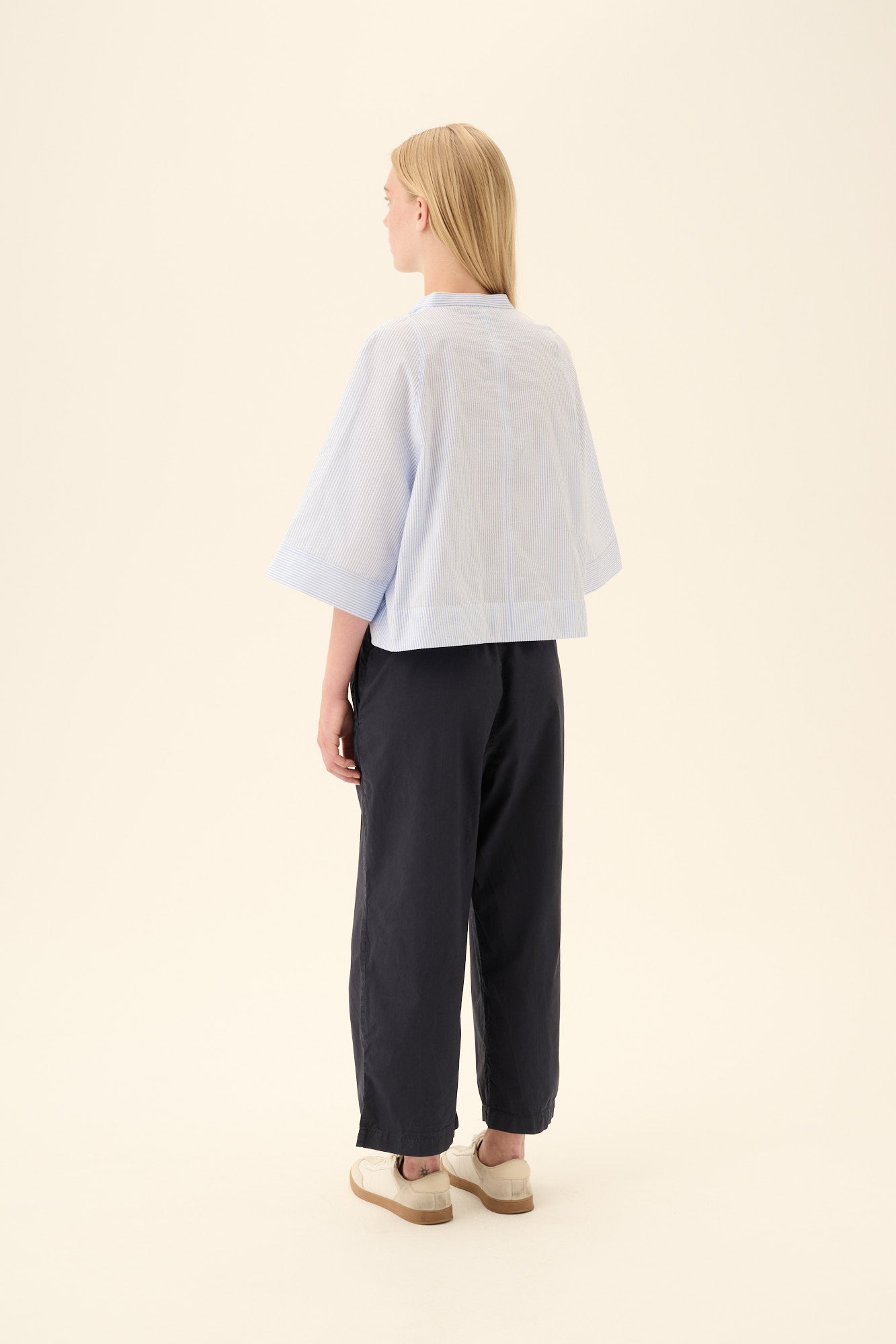 Rue de Tokyo PIA ORGANIC GARMENT DYED POPLIN Pants DARK NAVY