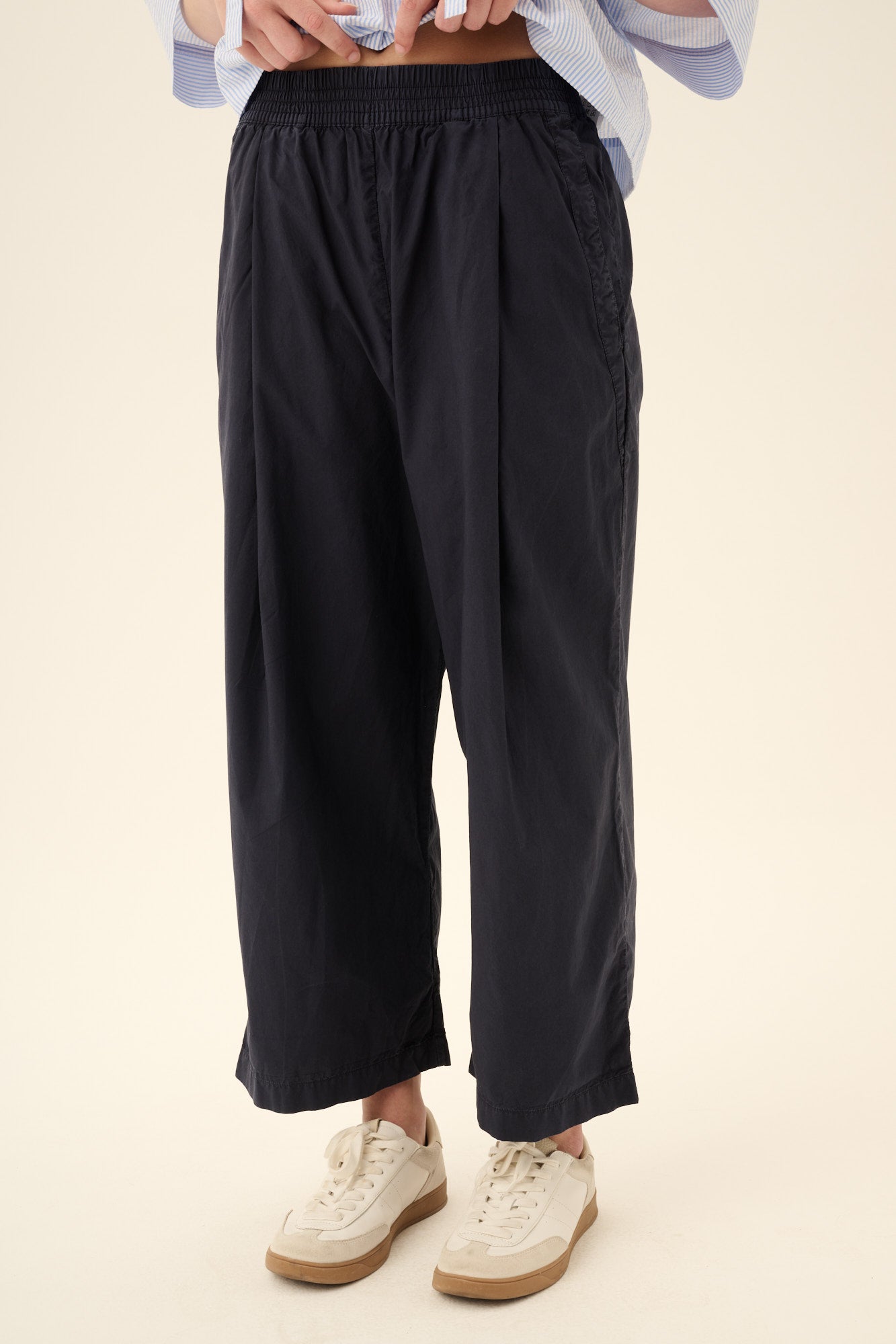 Rue de Tokyo PIA ORGANIC GARMENT DYED POPLIN Pants DARK NAVY