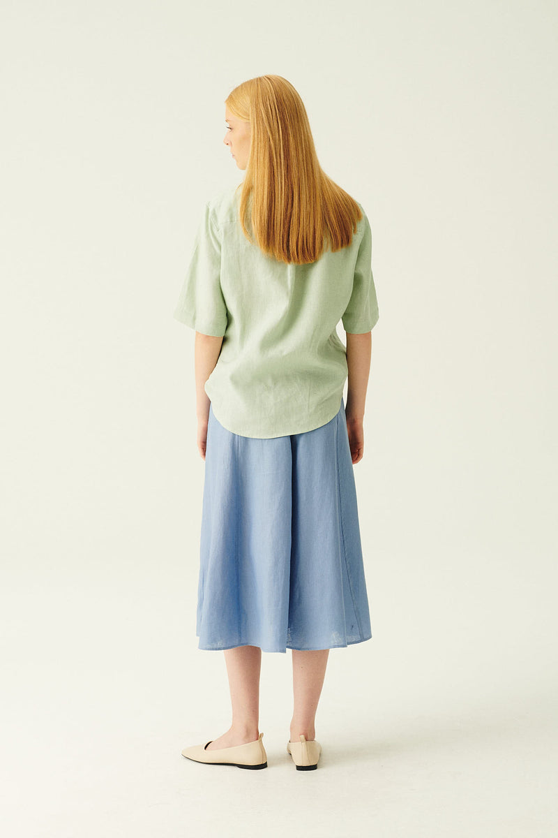 Rue de Tokyo PILAR LIGHT LINEN SKIRTS OCEAN BLUE