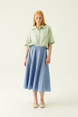 Rue de Tokyo PILAR LIGHT LINEN SKIRTS OCEAN BLUE