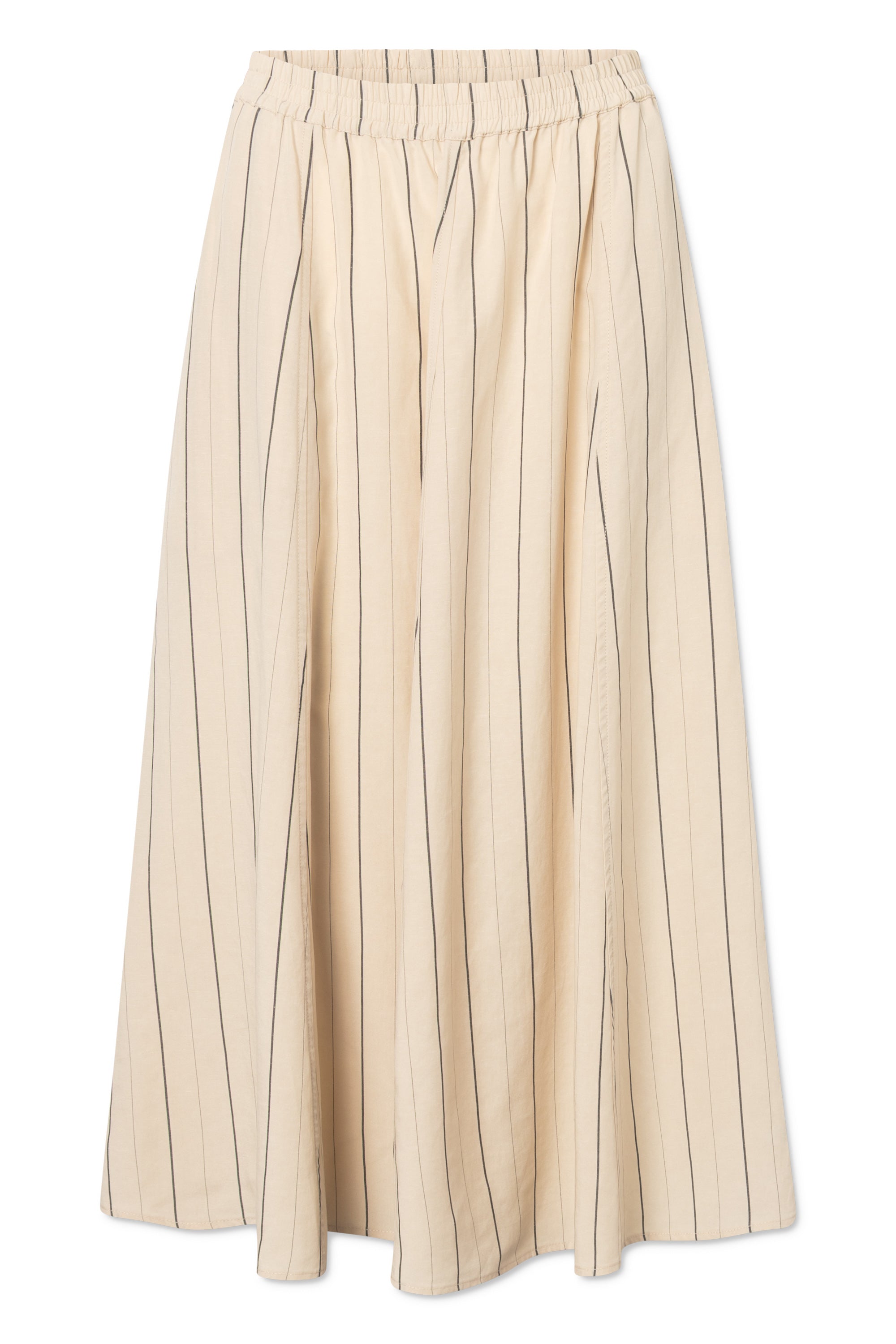 Rue de Tokyo PILAR STRIPED TENCEL Skirts ECRU BLACK STRIPE