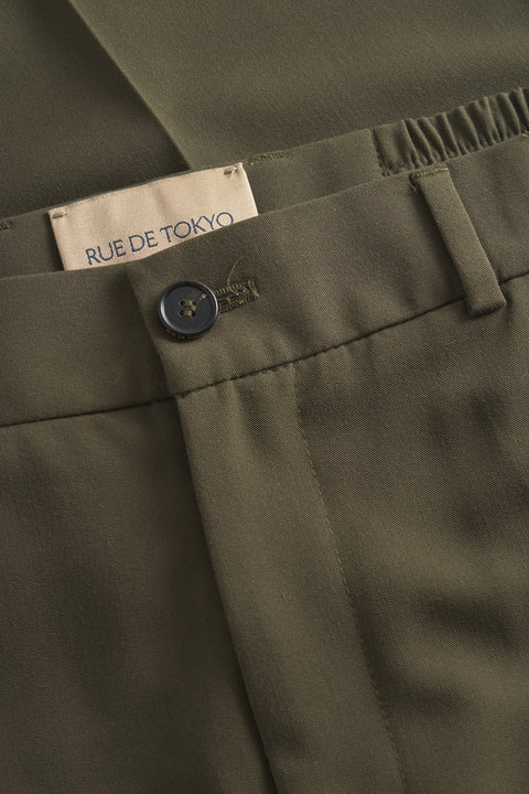 Rue de Tokyo PILOT SOLID TAILORING PANTS MILITARY GREEN