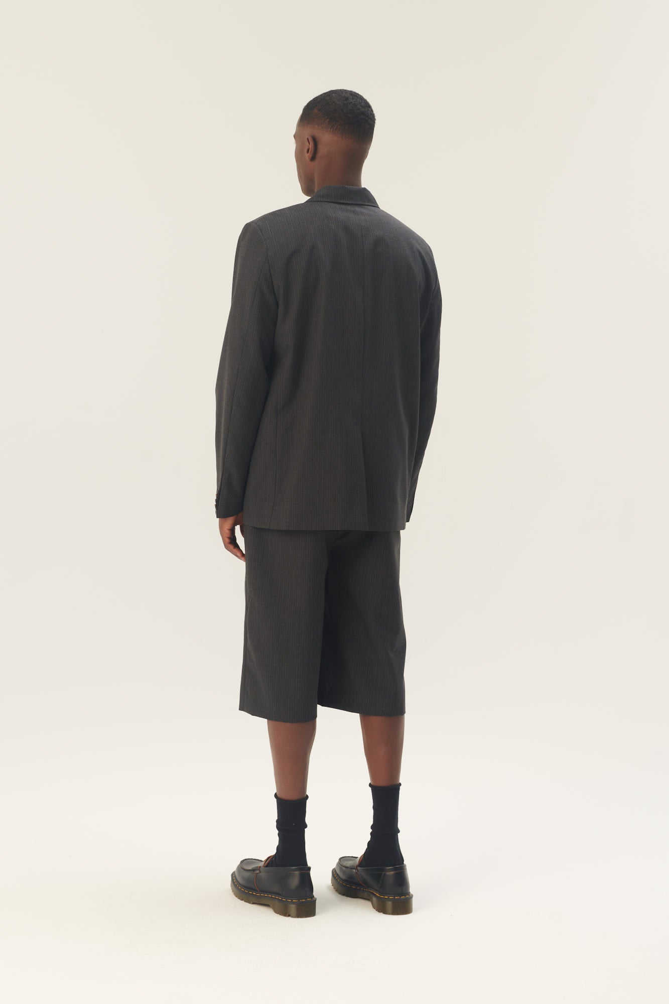 Rue de Tokyo POLL WOOL PINSTRIPE PANTS GREY PIN STRIPE