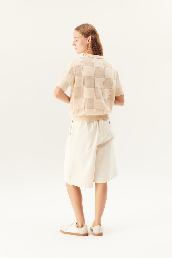 Rue de Tokyo PREMA COTTON TWILL SHORTS IVORY